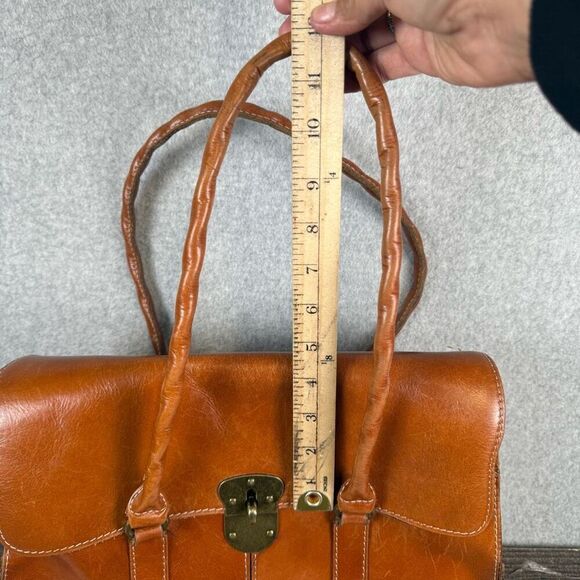 Patricia Nash Tan/Brown Vienna Satchel Leather Large Bag Purse - Picture 7 of 14